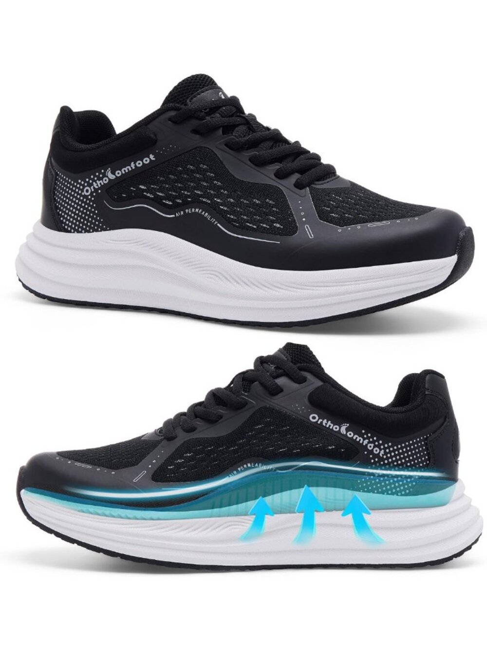Comfortable Women's Orthopedic Running Shoes with Arch Support for Plantar